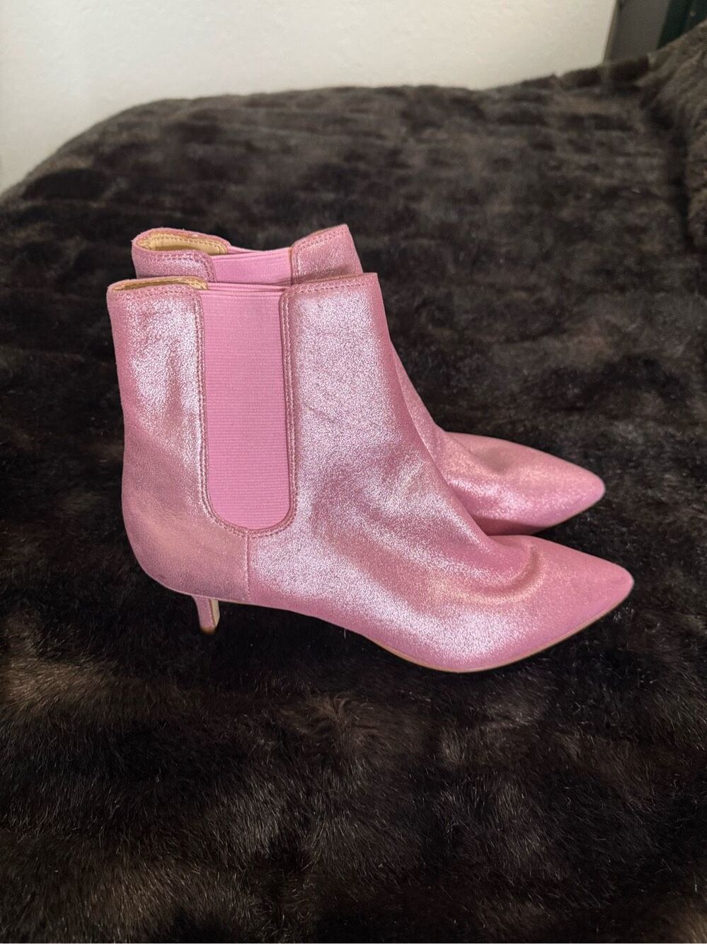 Katy Perry Women's The Joan-Soft Powder Metallic Ankle Boot 6.5